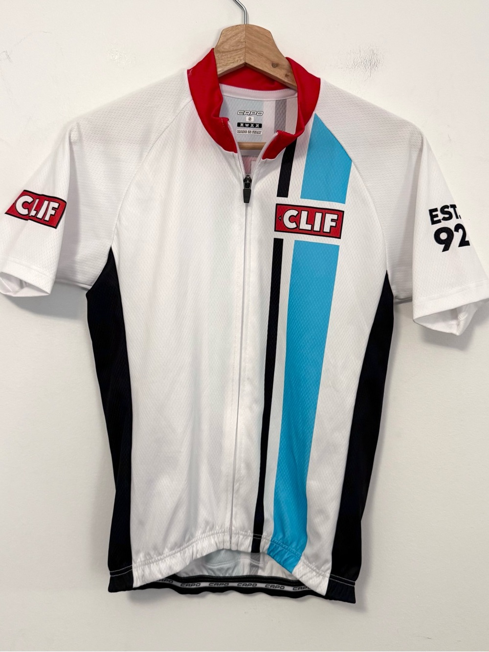 Capo Made in Italy CLIF Bar Logo Stripe Cycling Jersey with Back Pockets